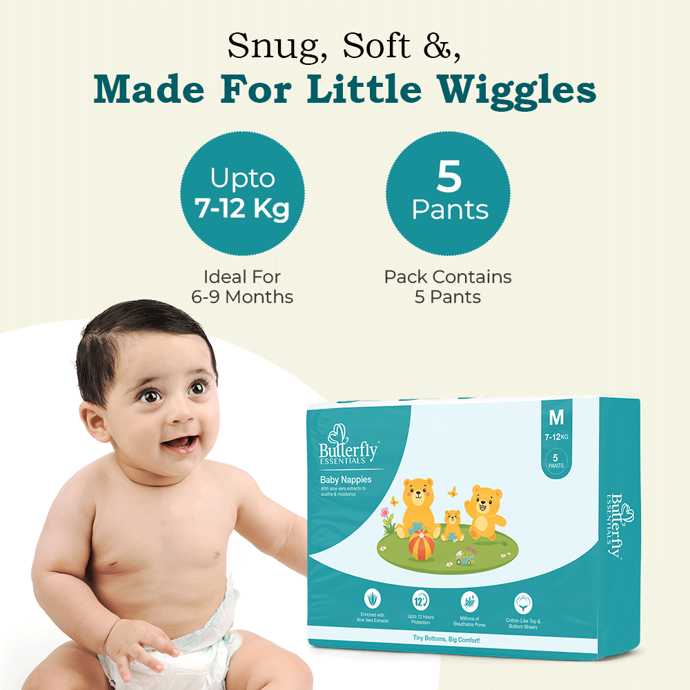 Baby Diapers – All-Day Dryness and Aloe Vera Care - Medium thumbnail 4