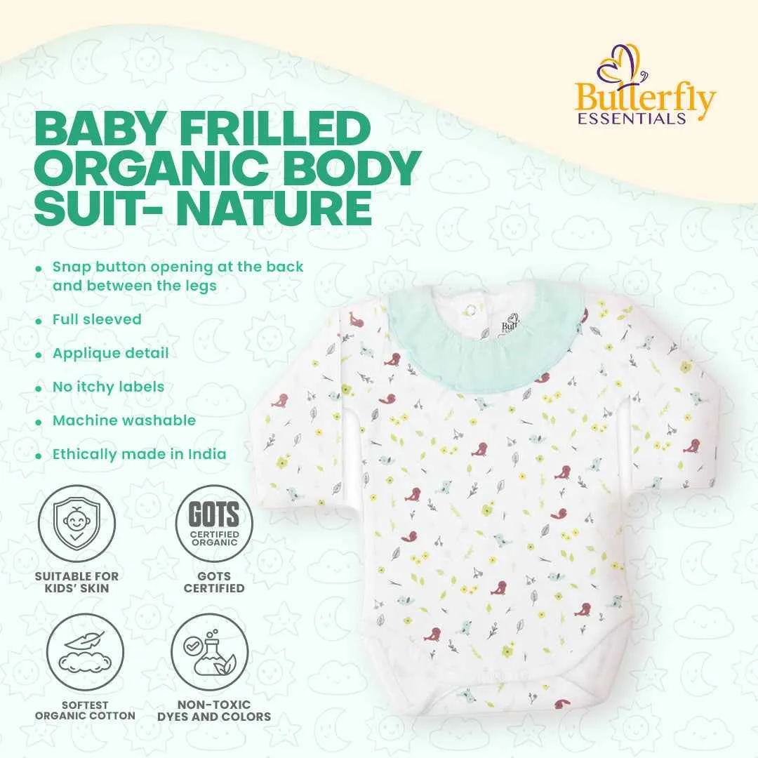 Baby Frilled Organic Body Suit view 1