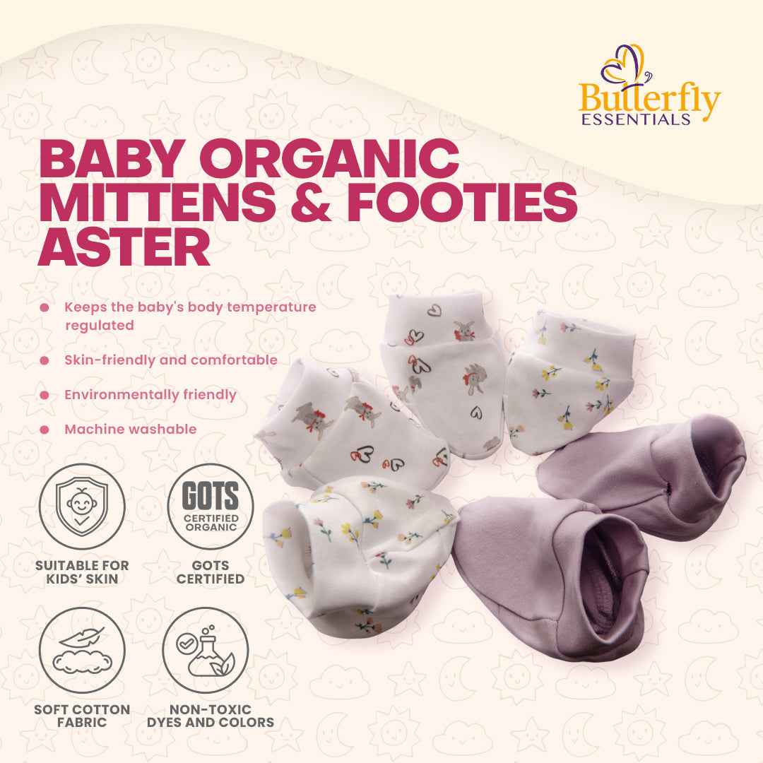Baby Organic Mittens & Footies view 2